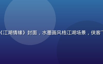 古风武侠黄油游戏《江湖情缘》封面，水墨画风格江湖场景，侠客飞檐走壁，古韵十足
